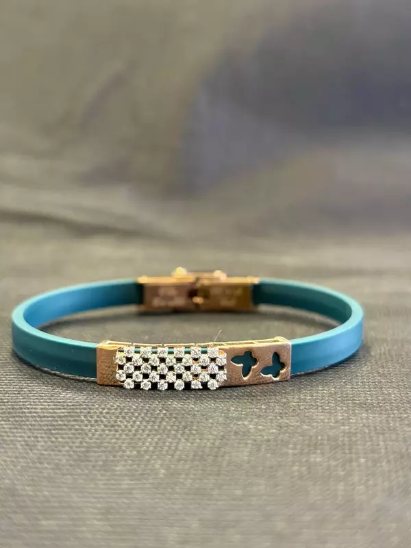 Silver butterfly unisex band with rosegold finish