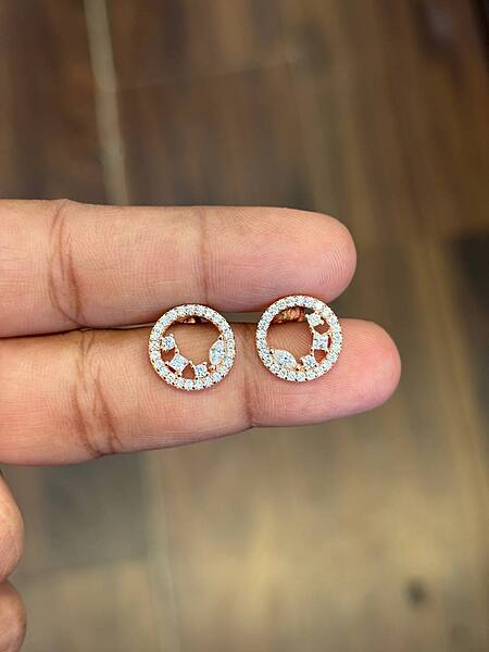 Silver mop round with rosegold finish