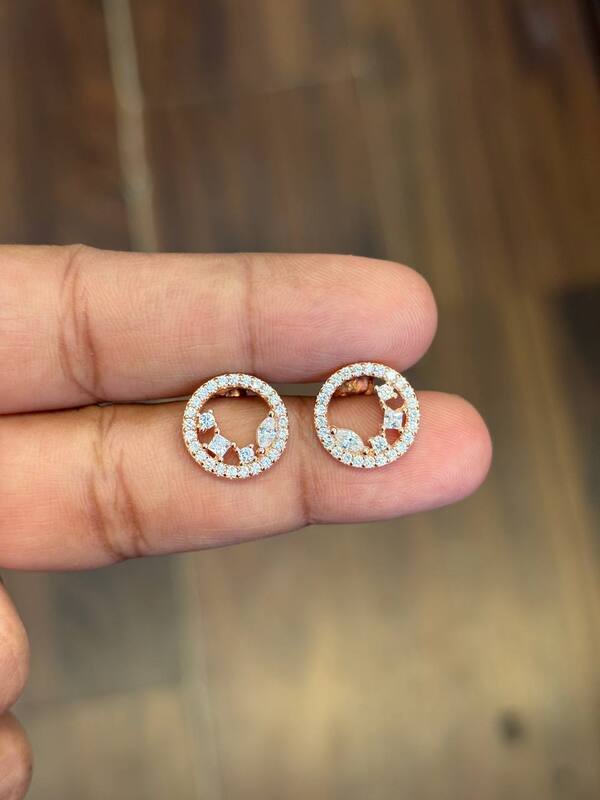 Silver mop round with rosegold finish