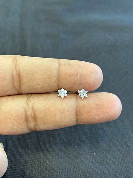 Silver stone nakshatra stud