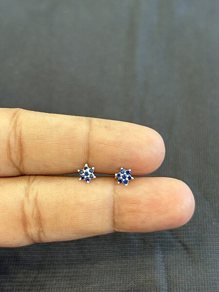 Silver neela vaanam stud