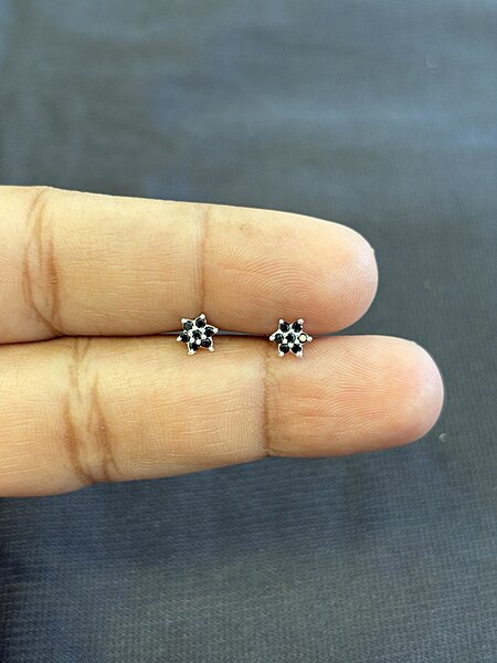 Silver violety stud
