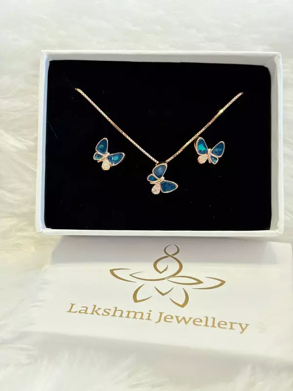 Silver violet butterfly with rosegold finish