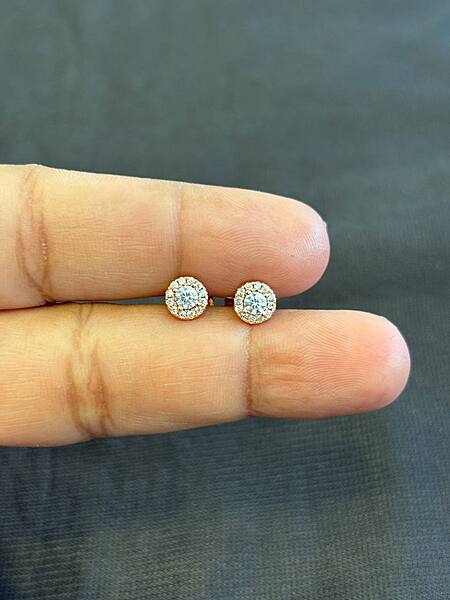 Silver S1 white round with rosegold finish