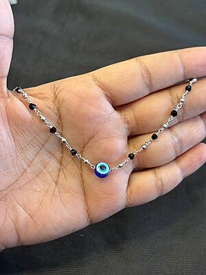 Silver evil eye E2 bracelet