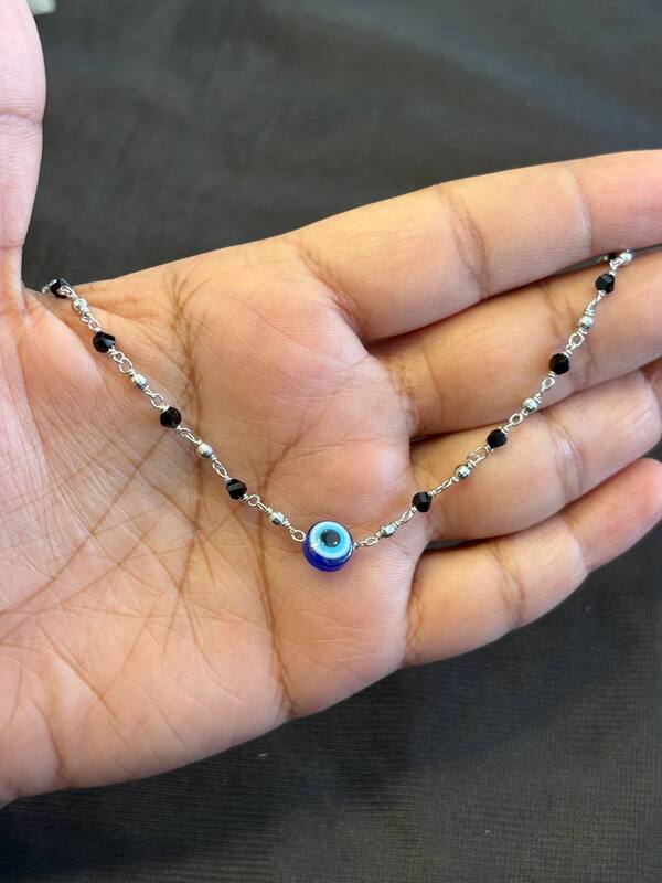 Silver evil eye E2 bracelet