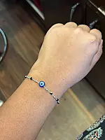 Silver evil eye E2 bracelet
