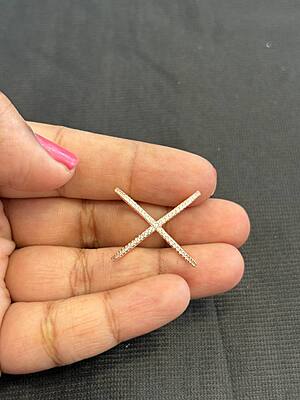 Silver X vangi ring with rosegold finish