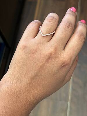 Silver single vangi ring with rosegold finish