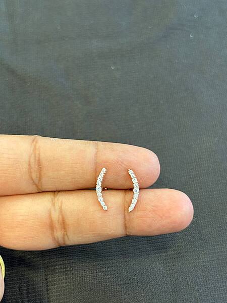 Silver single helix with rosegold finish