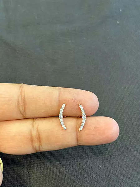 Silver single helix with rosegold finish