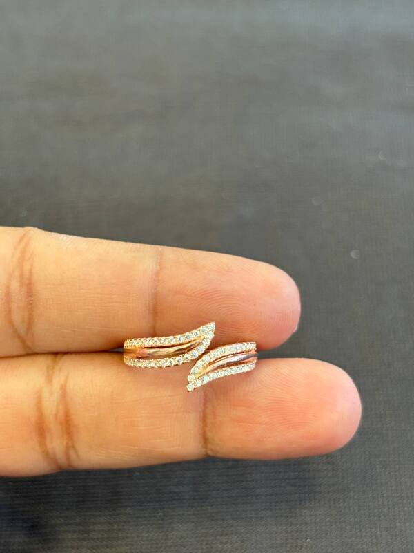 Silver neithal ring with rosegold finish