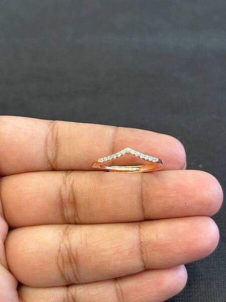 Silver crown adjustable ring with rosegold finish