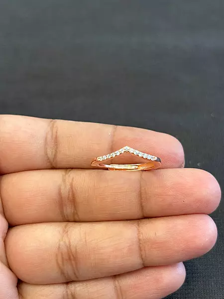 Silver crown adjustable ring with rosegold finish