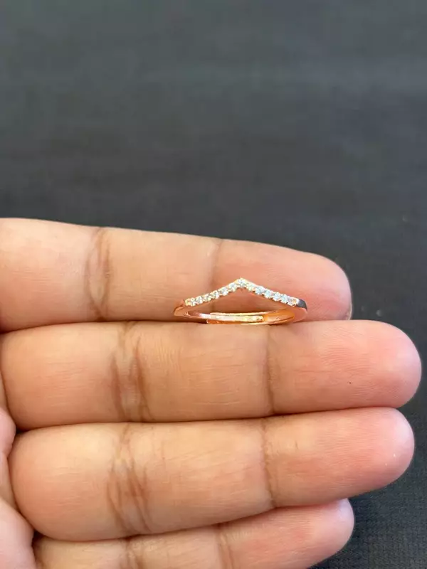 Silver crown adjustable ring with rosegold finish