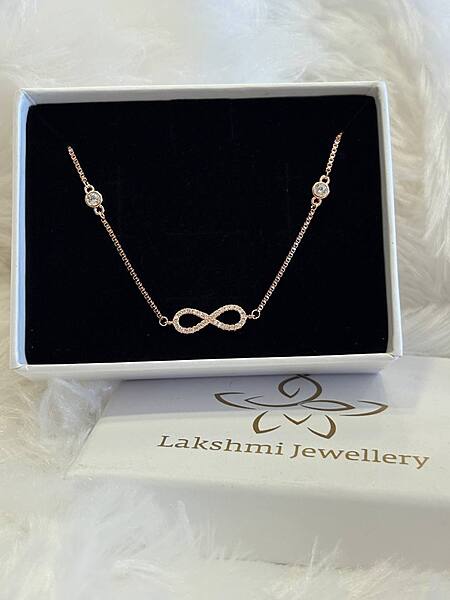 Silver infinity stone with rosegold finish