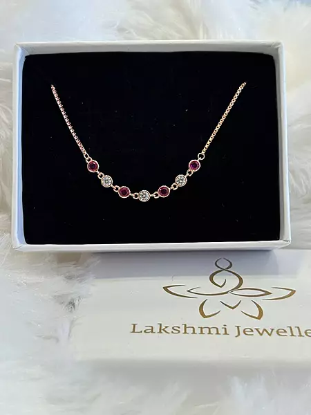 Silver red with white with rosegold finish