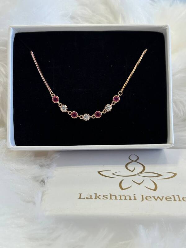 Silver red with white with rosegold finish