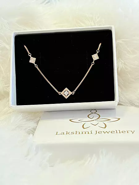 Silver square bracelet with rosegold finish