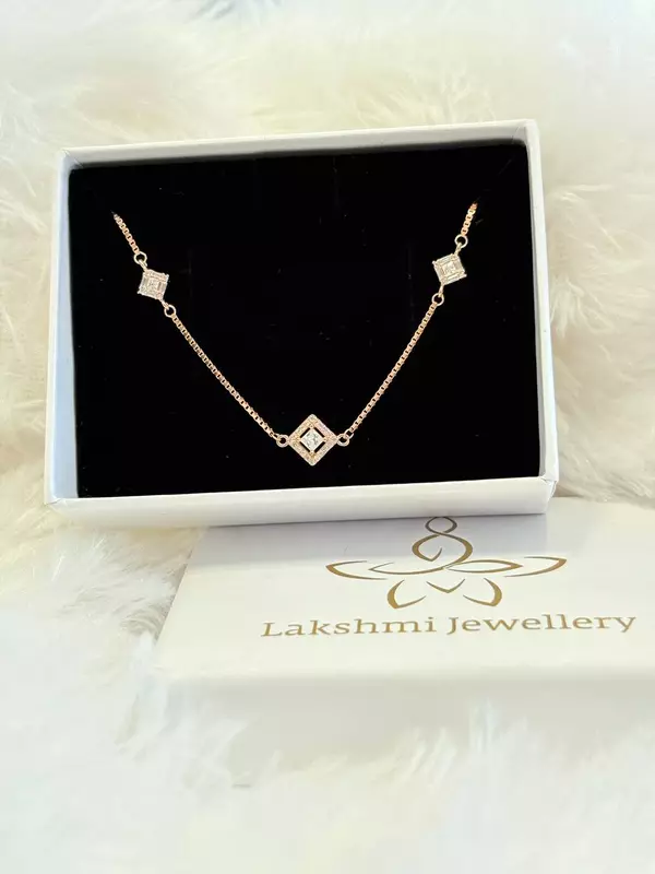Silver square bracelet with rosegold finish