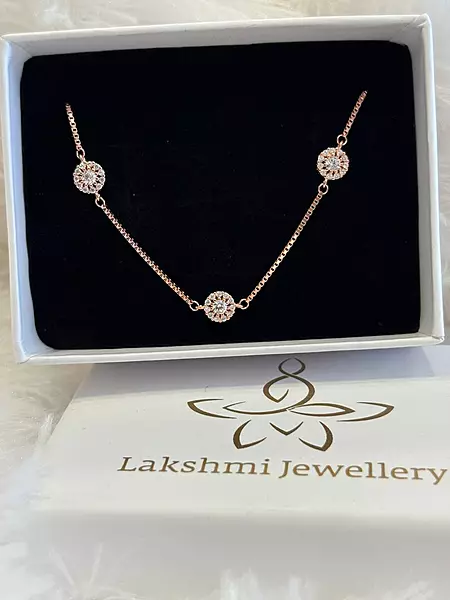 Silver karthiga bracelet with rosegold finish