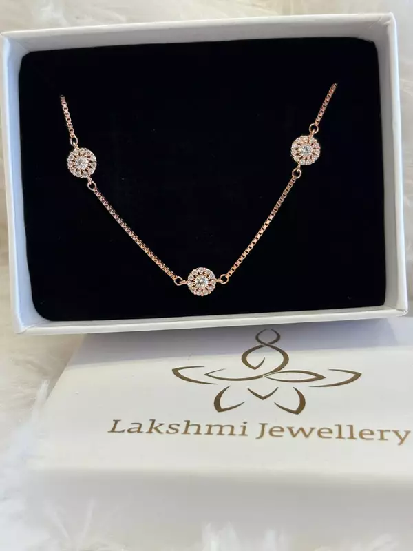 Silver karthiga bracelet with rosegold finish