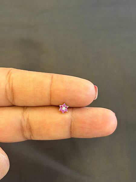 Silver pink white stone with rosegold finish