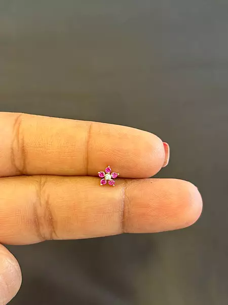 Silver sona nosepin with rosegold finish (SINGLE PIECE)
