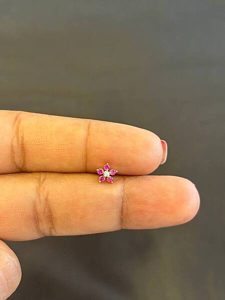 Silver sona nosepin with rosegold finish (SINGLE PIECE)