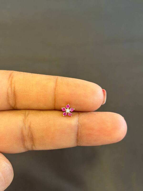 Silver sona nosepin with rosegold finish (SINGLE PIECE)