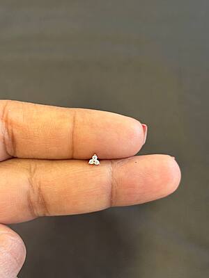 Silver tristone nosepin with rosegold finish (SINGLE PIECE)