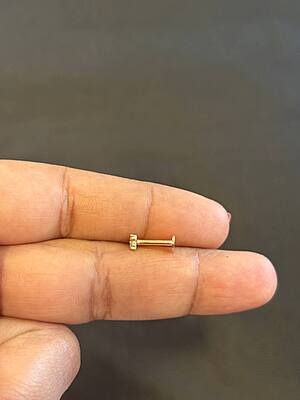 Silver tristone nosepin with rosegold finish (SINGLE PIECE)