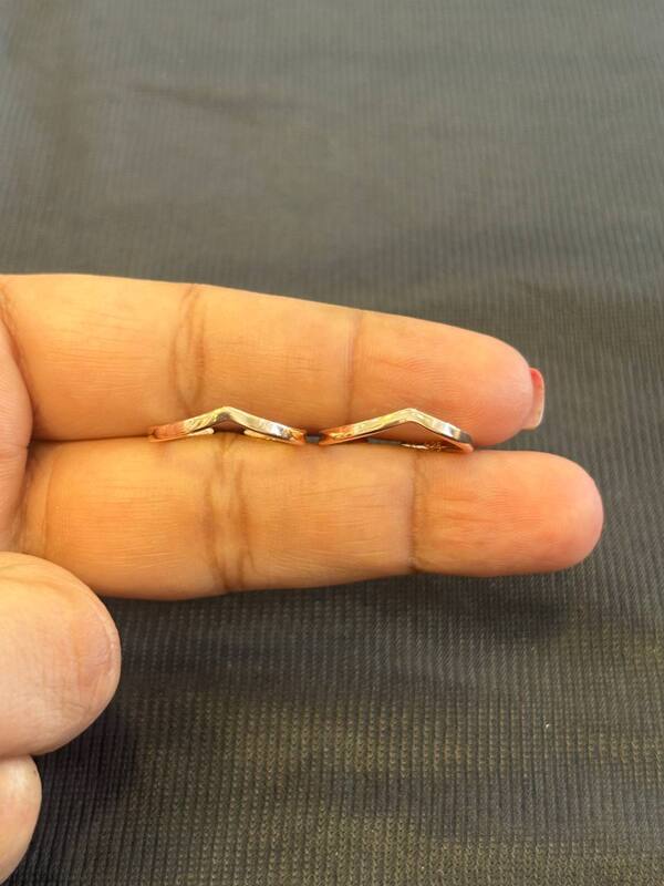 Silver plain crown toe ring with rosegold finish