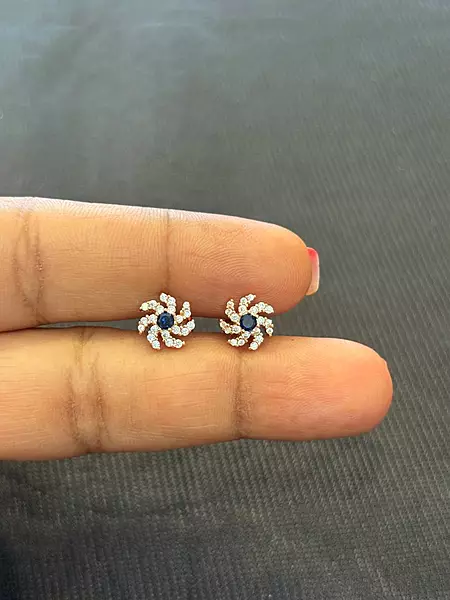 Silver chakra blue with rosegold finish