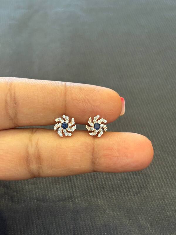 Silver chakra blue with rosegold finish