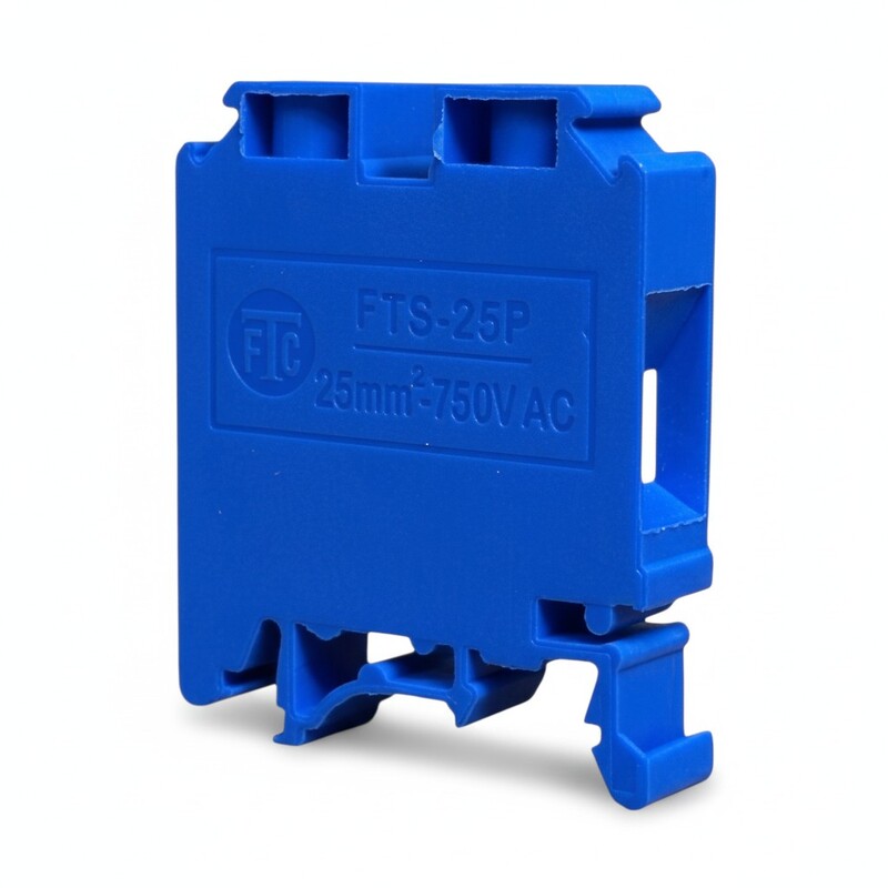 25 sqmm TERMINAL BLOCK POLYMIDE BLUE WITH END PLATE-FTS25P
