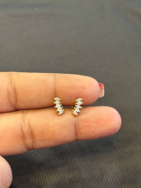 Silver wingy stud with gold finish