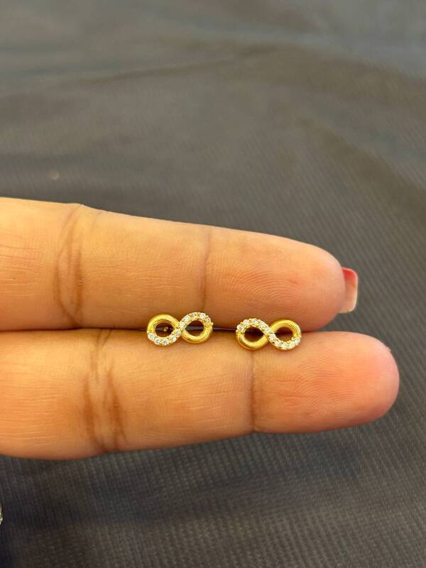 Silver infinity stud with gold finish