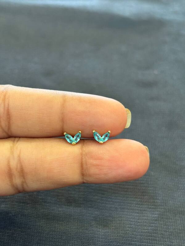 Silver twin blue second stud with gold