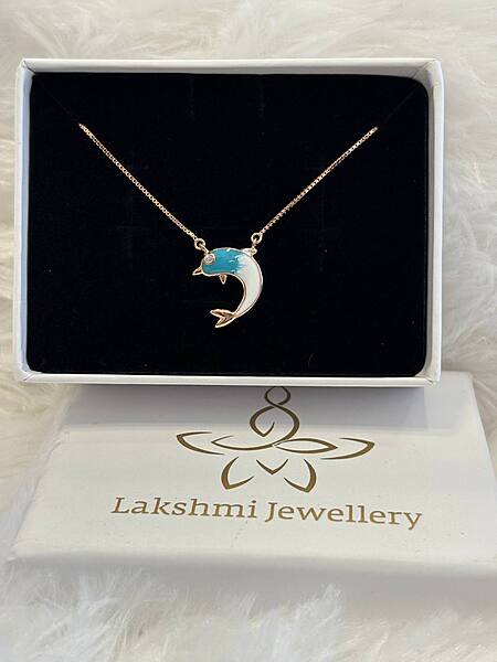 Silver dolphin chain with rosegold finish