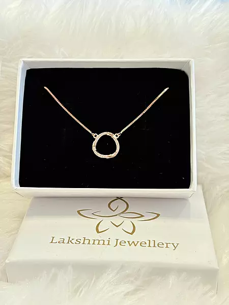 Silver ring chain with rosegold chain