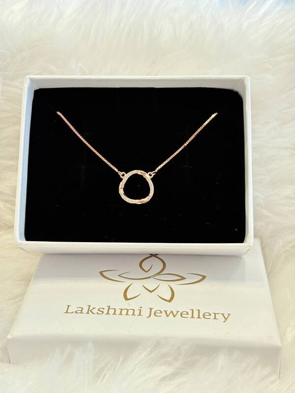 Silver ring chain with rosegold chain