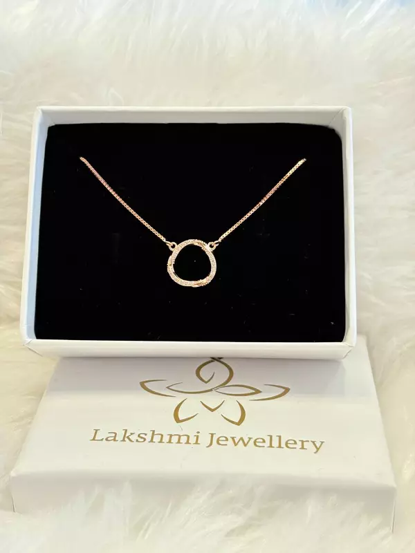 Silver ring chain with rosegold chain