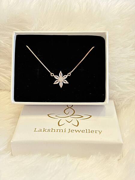 Silver marghazi chain with rosegold finish