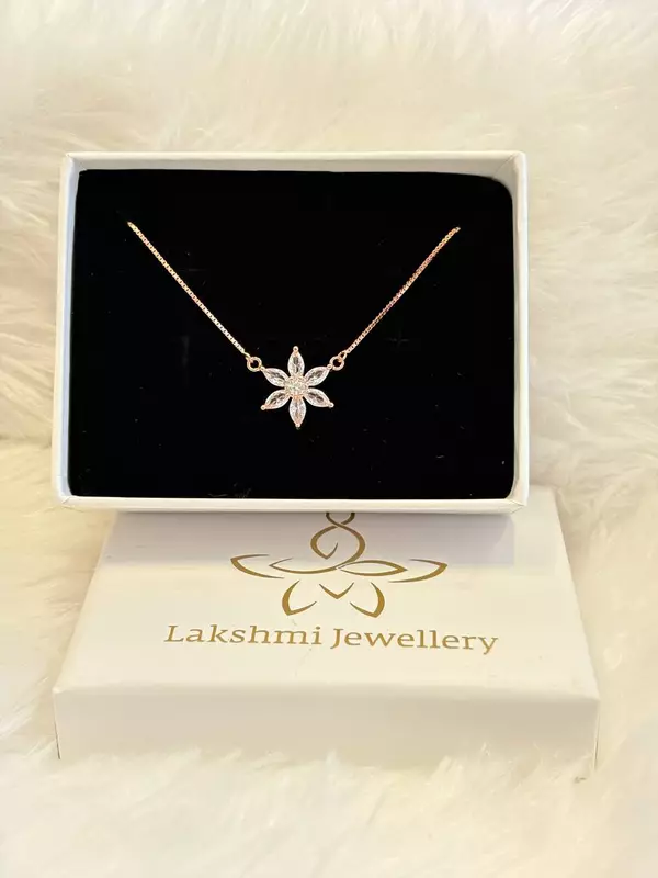Silver marghazi chain with rosegold finish