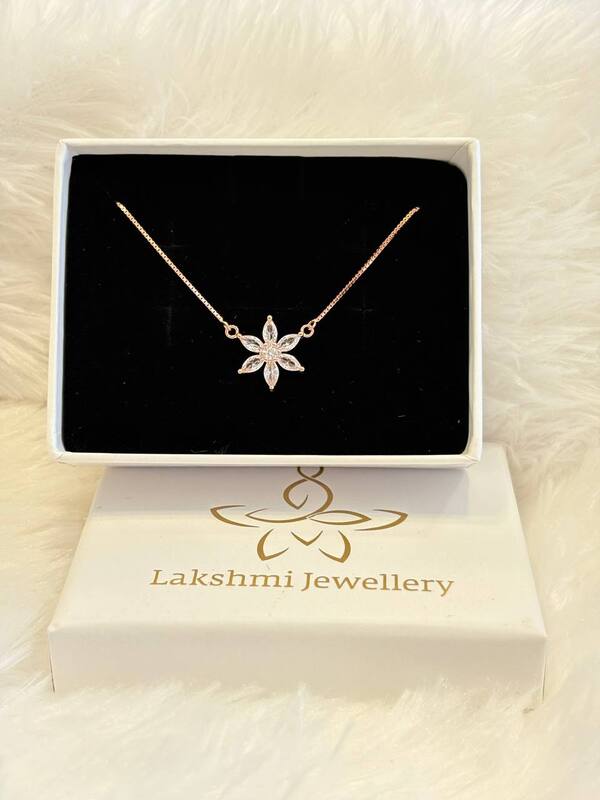 Silver marghazi chain with rosegold finish