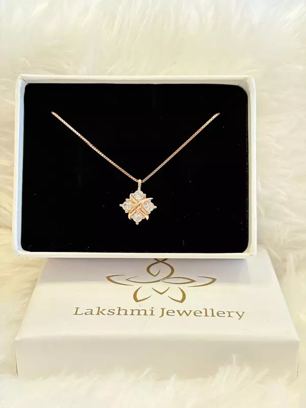 Silver avni chain with rosegold finish