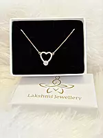 Silver whole heart chain with rosegold finish