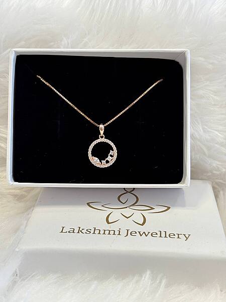 Silver elypse chain with rosegold finish