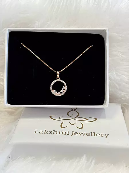 Silver elypse chain with rosegold finish